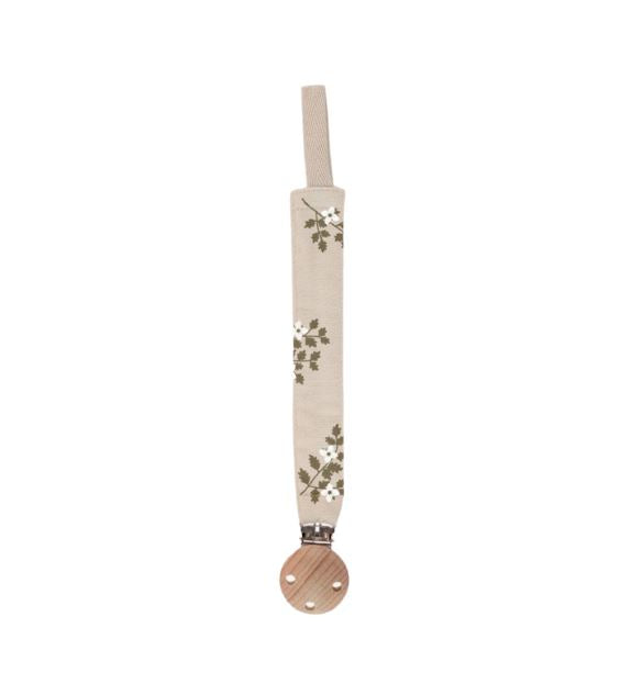 Pacifier Clip Holly Flowers