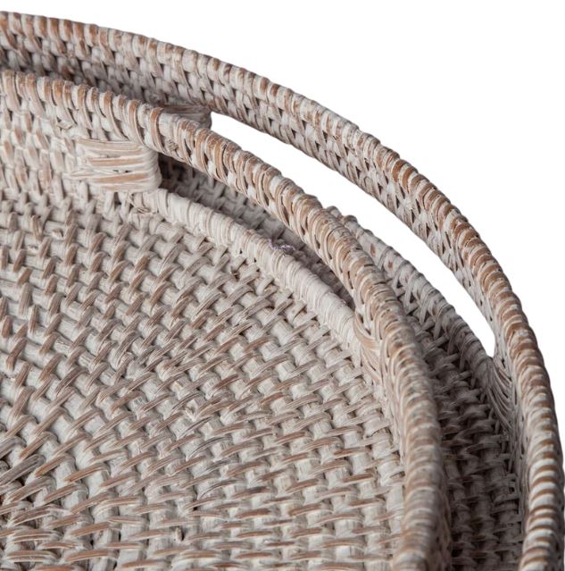 Round Rattan Tray