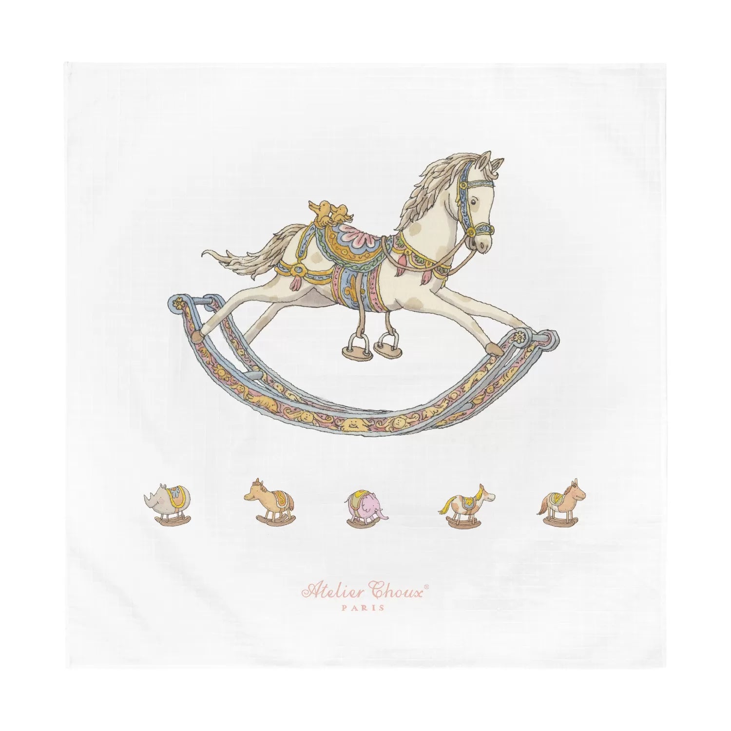 Atelier Choux Rocking Horse Original Swaddle Blanket