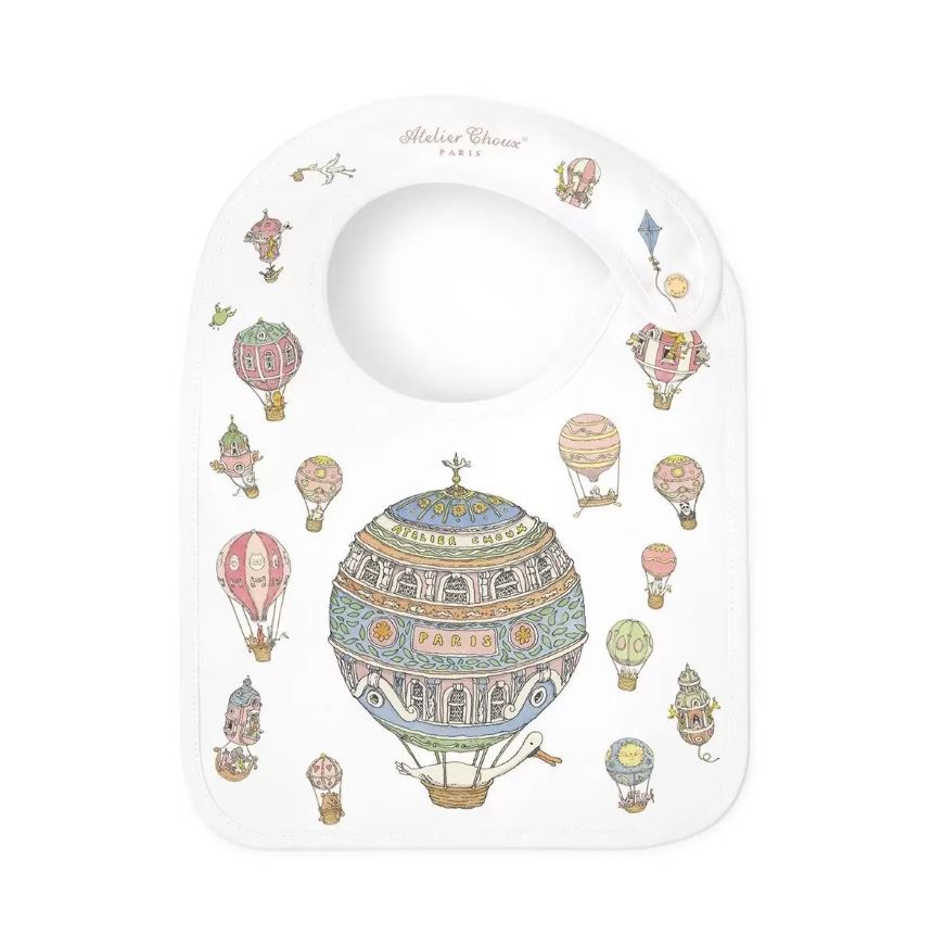 Atelier Choux Hot Air Balloons Satin Bib