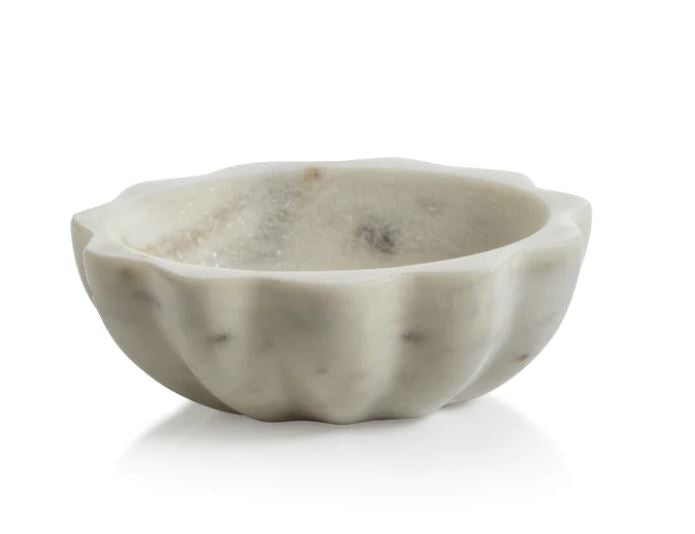 Scalloped Marble Condiment Bowl