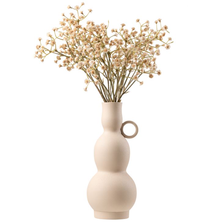 DH Sambosa Vase with beige Baby Breaths