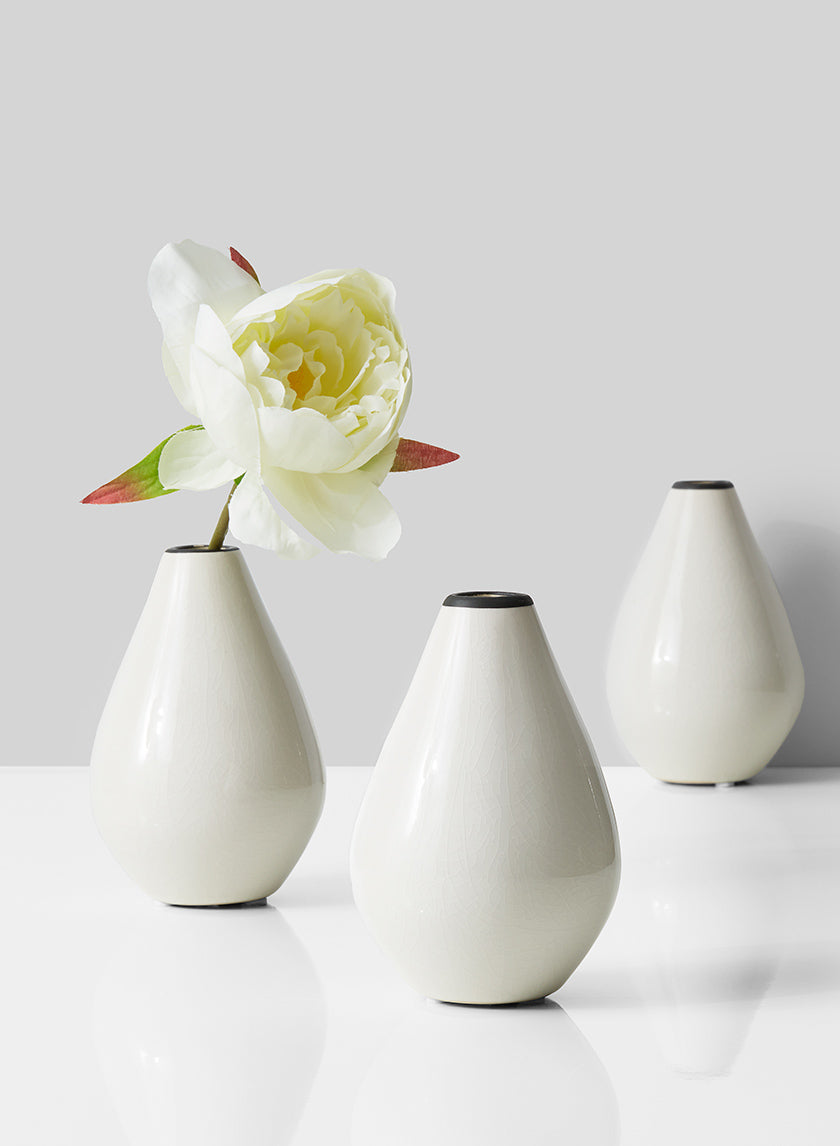 White Tear Drop Vase