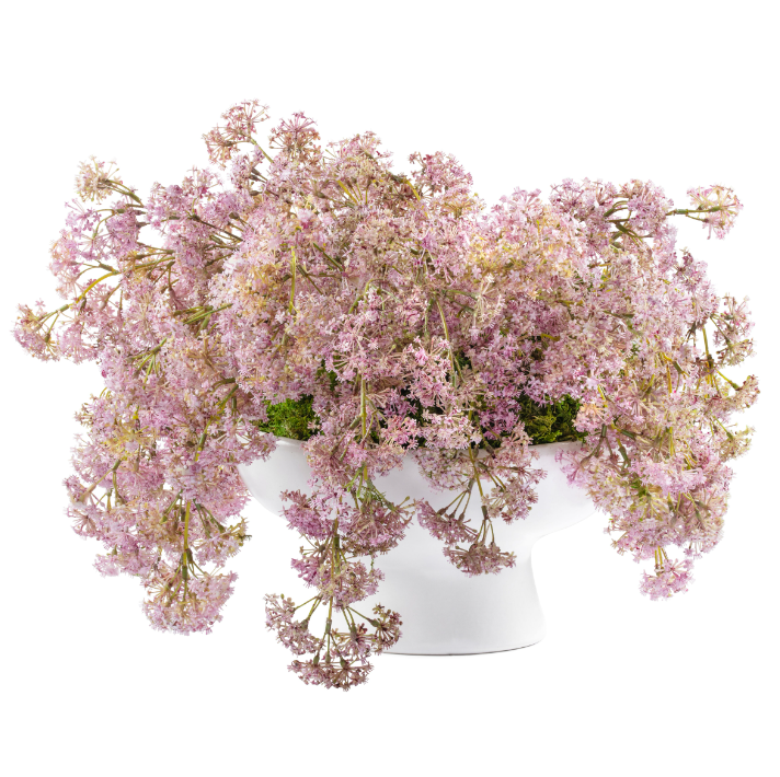 DH Weeping Laurel White Pedestal Floral