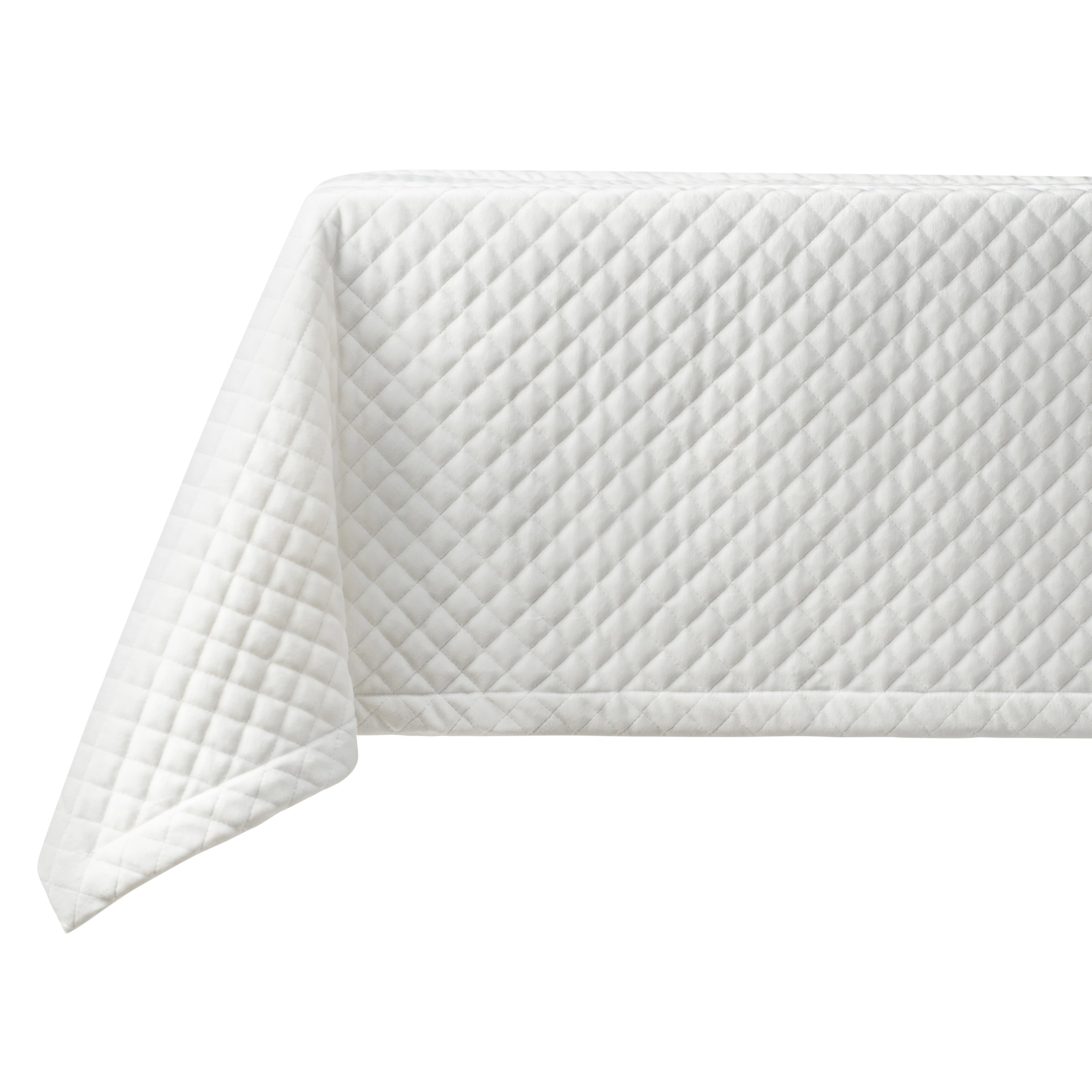 White Waffle Quilted Tablecloth