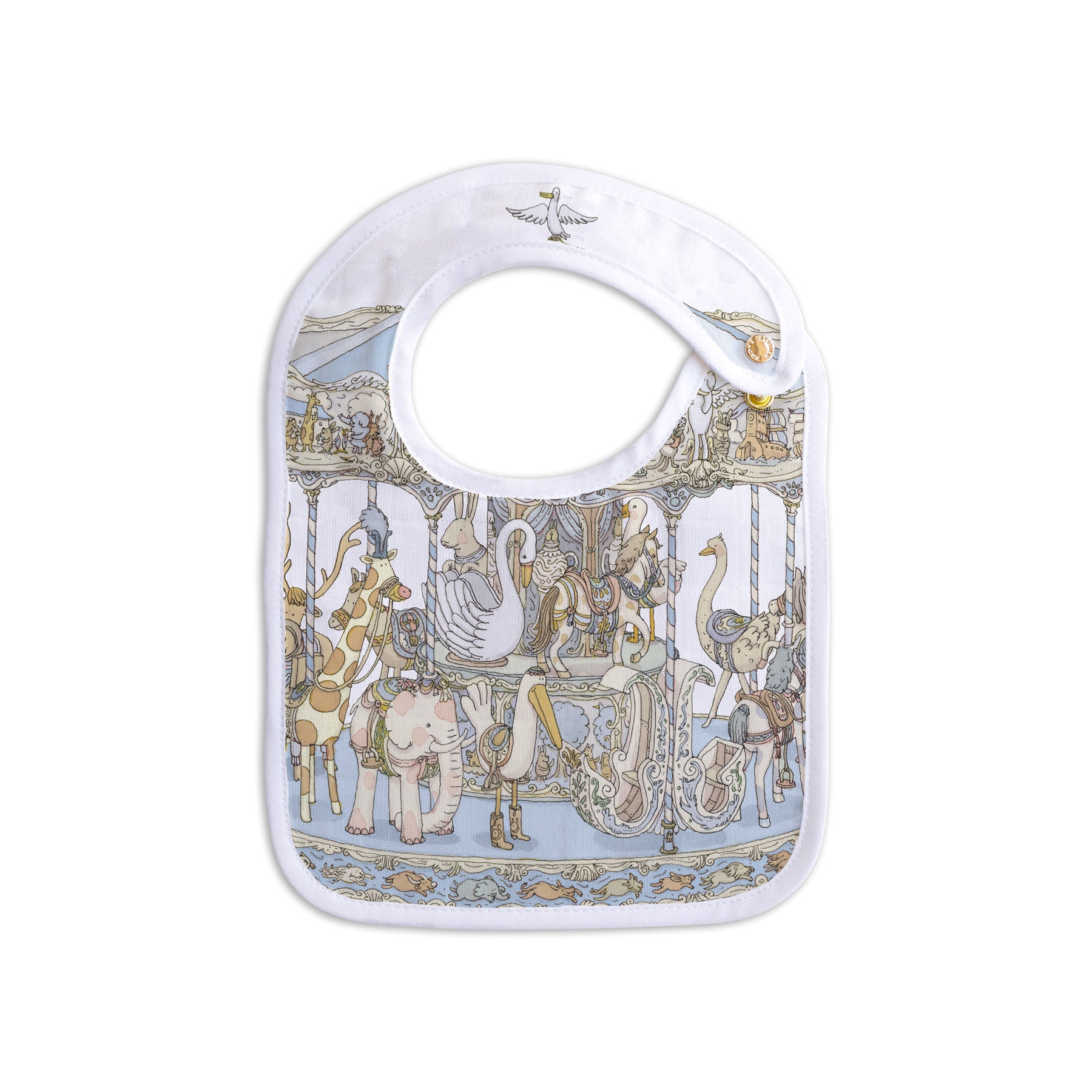 Atelier Choux Blue Carousel Baby Bib