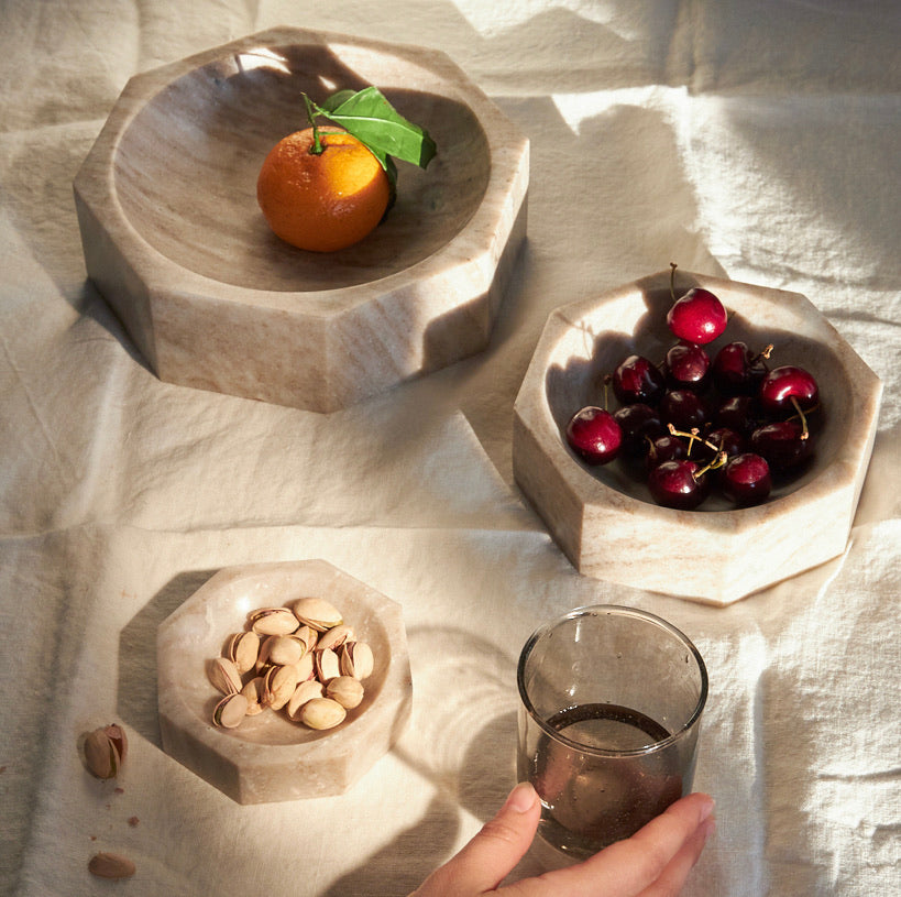 Marble Octagonal Beige Bowl