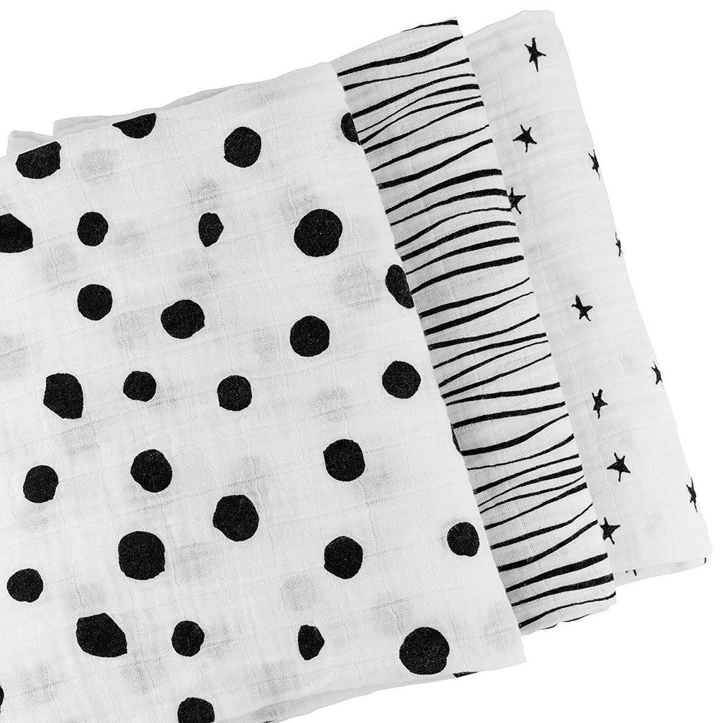 B&W Abstract Swaddle Blanket Set