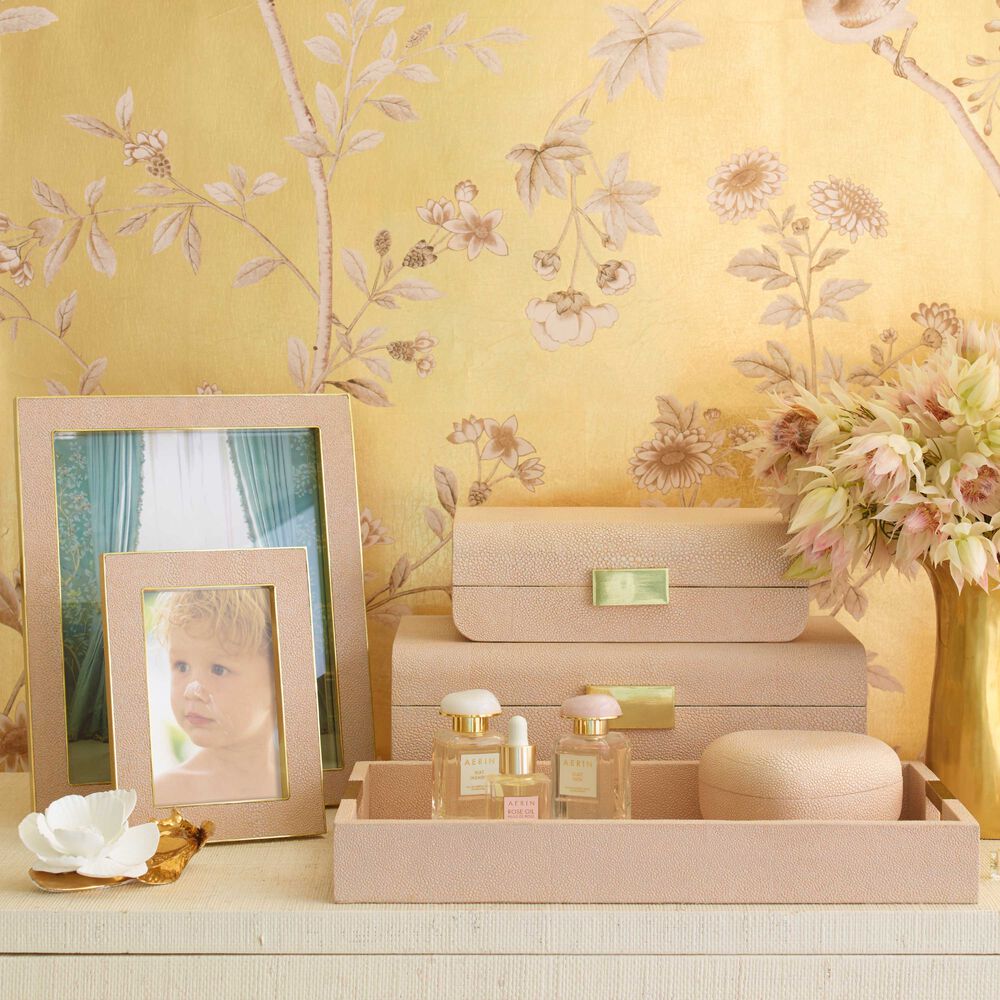 Aerin Blush Shagreen Heart Box