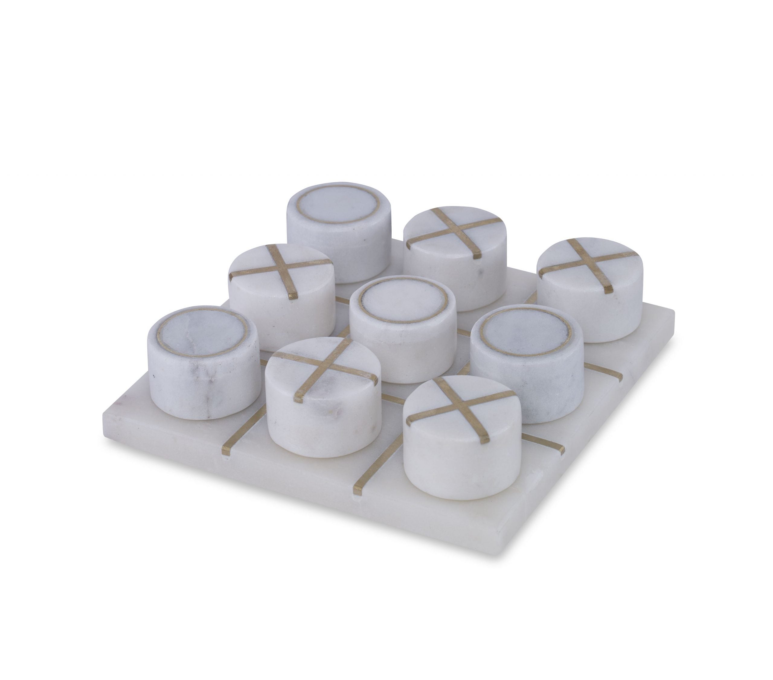 White Marble Tic Tac Toe