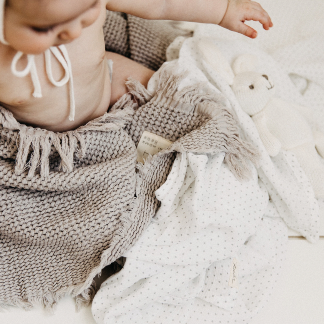 Knitted White Bunny Rattle