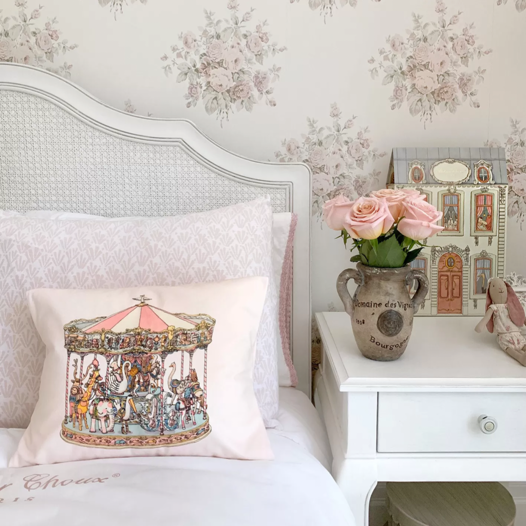 Atelier Choux Pink Carousel Cushion