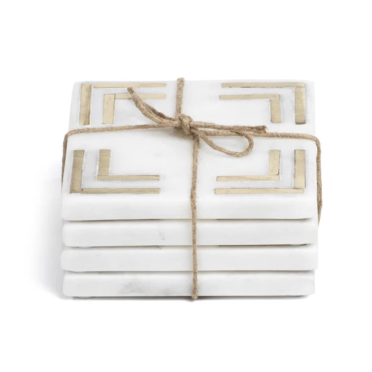 Marmo Marble Square 4" Coasters - Set of 4