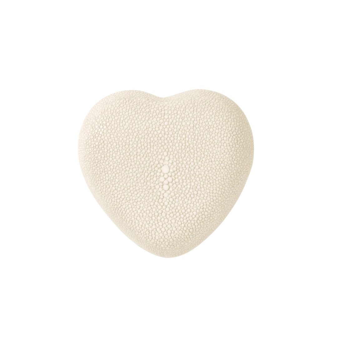 Aerin Cream Shagreen Heart Box