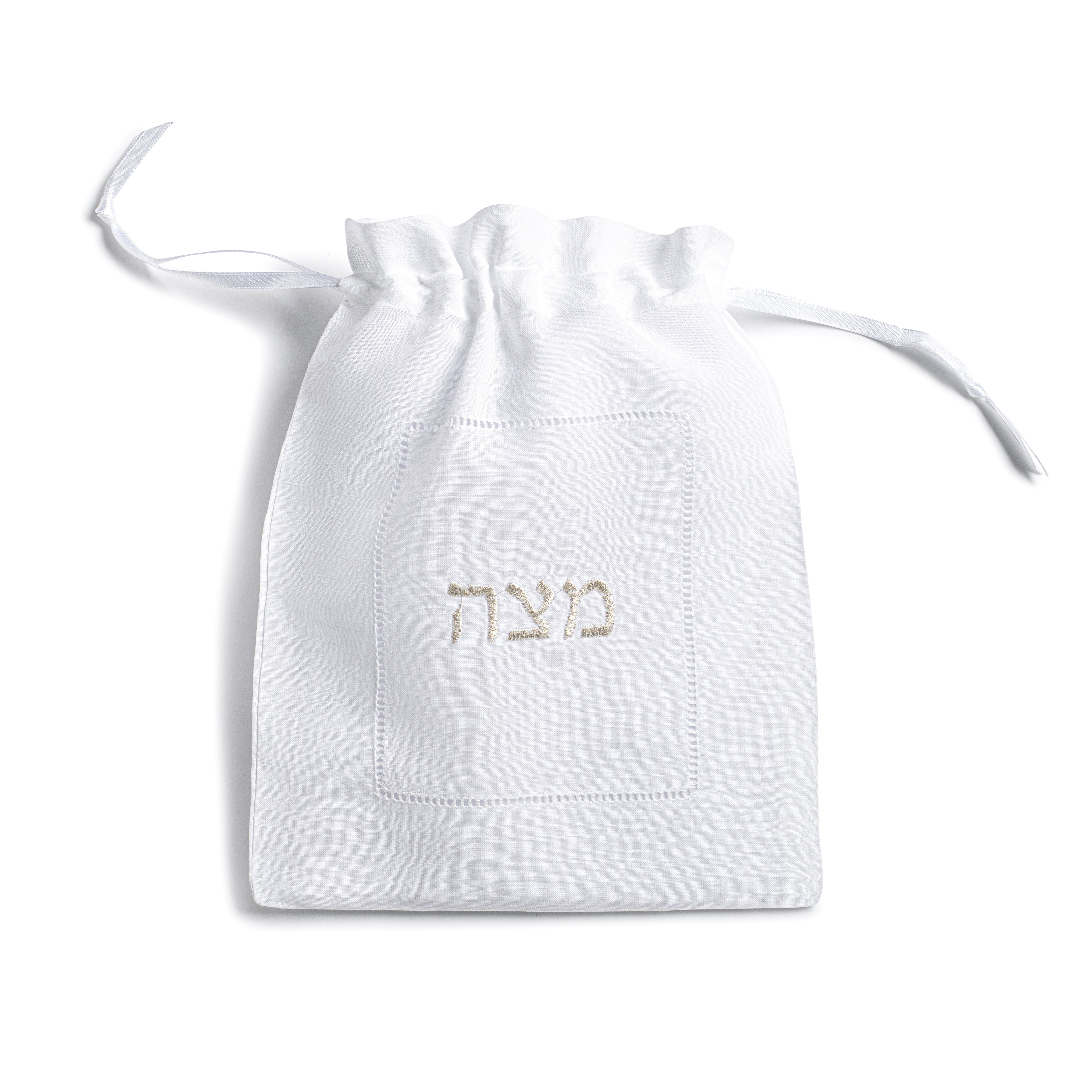 Hemstitch Silver Matza Bags Set Of 6