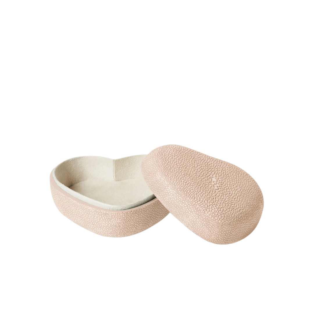 Aerin Blush Shagreen Heart Box