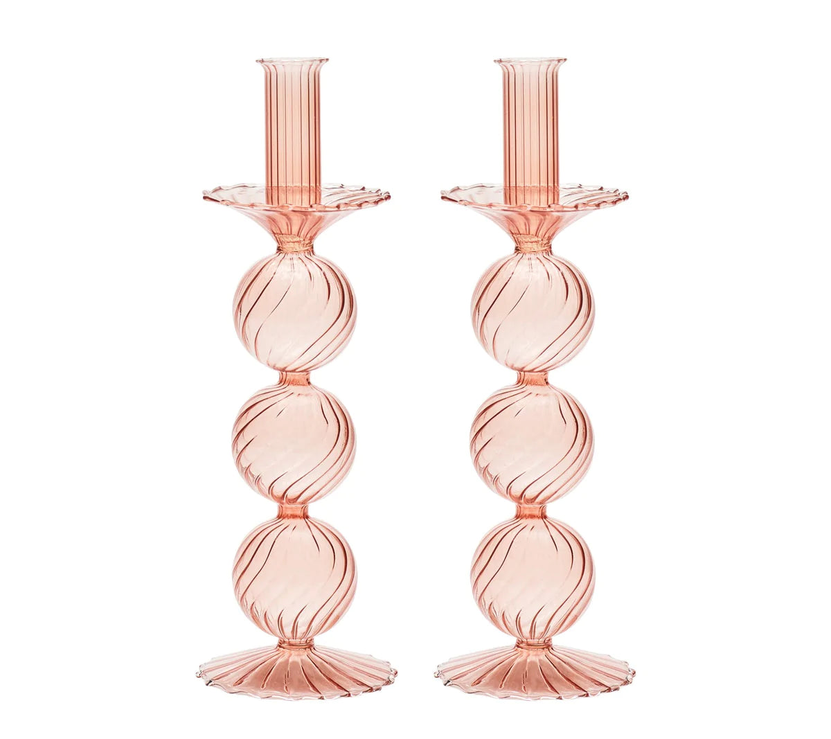 Iris Blush  Candlestick Set of 2