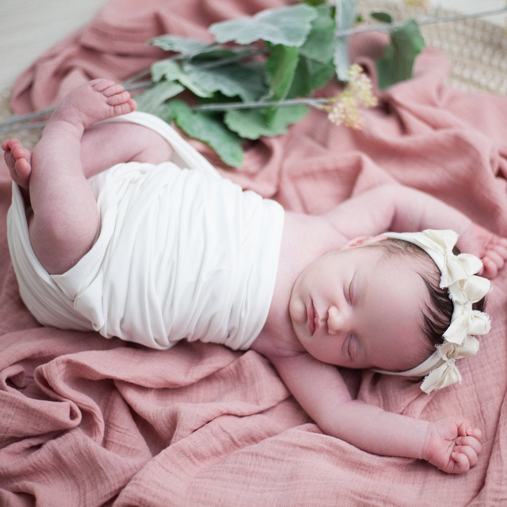 Dusty Rose Stars Swaddle Blanket Set