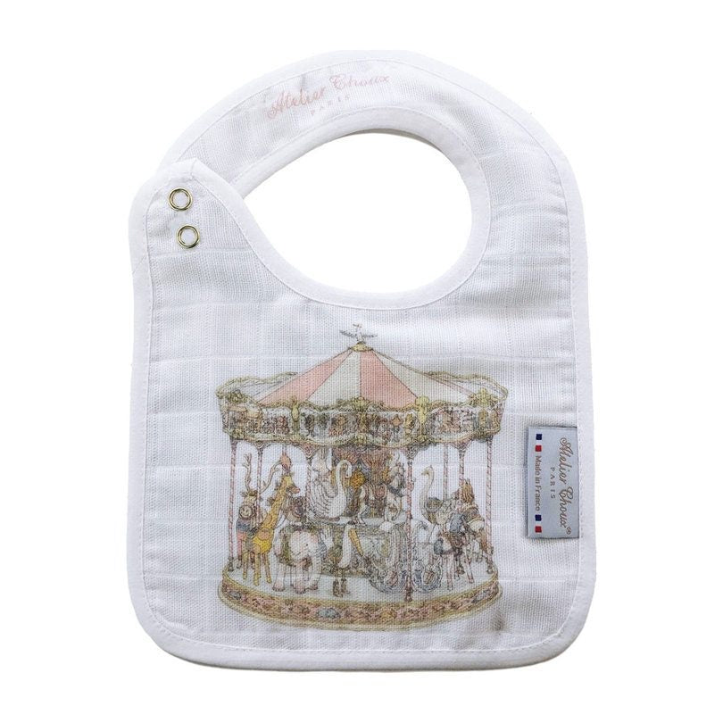 Atelier Choux Pink Carousel Baby Bib