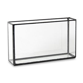 Factor Rectangular Glass Vases With Black Trim