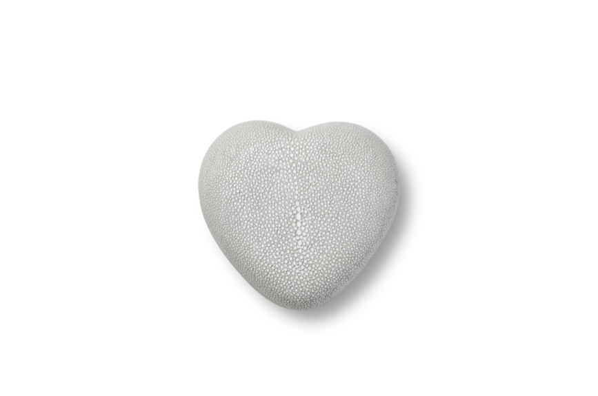 Aerin Dove Shagreen Heart Box