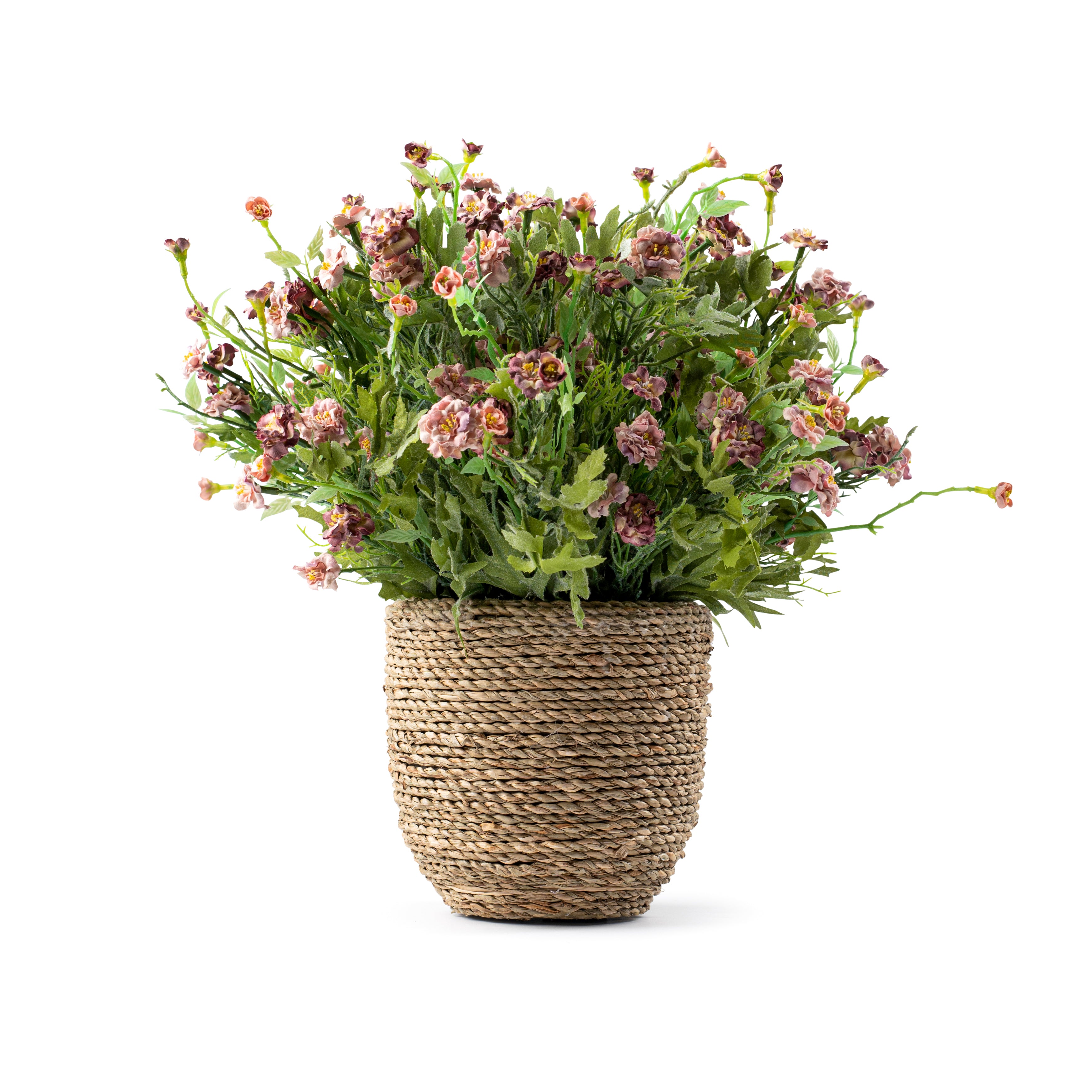 DH Pink Flower Rattan Floral Arrangement