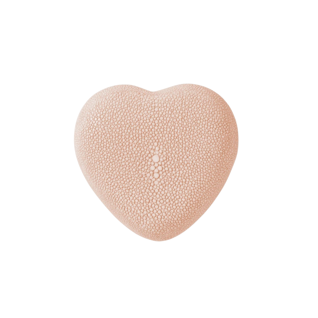 Aerin Blush Shagreen Heart Box