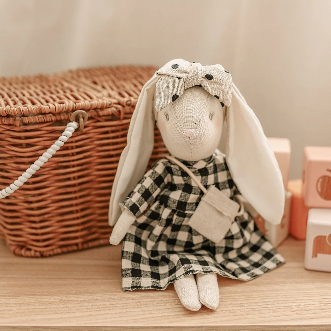 Sofia Mini Black Check Bunny