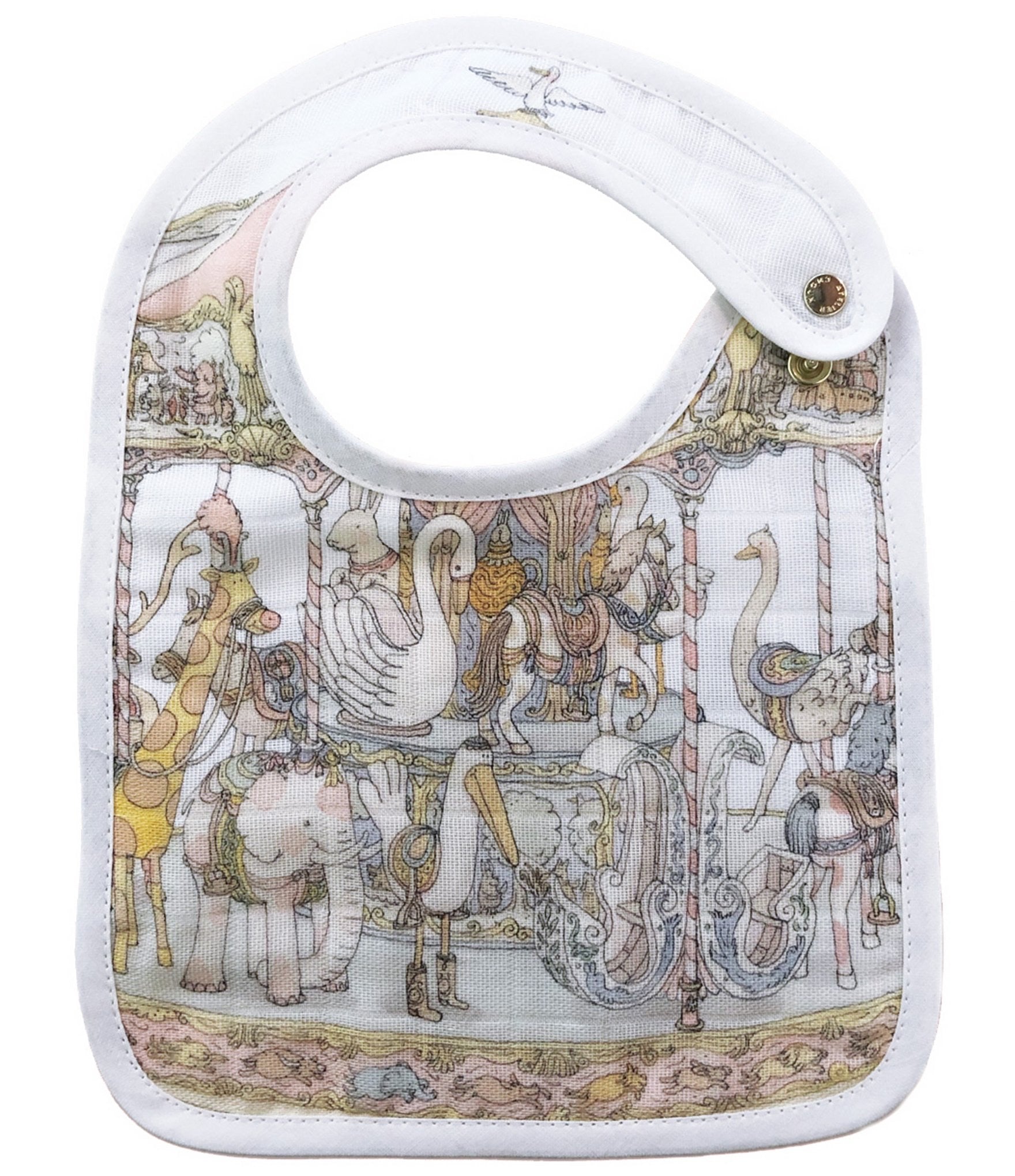 Atelier Choux Pink Carousel Baby Bib