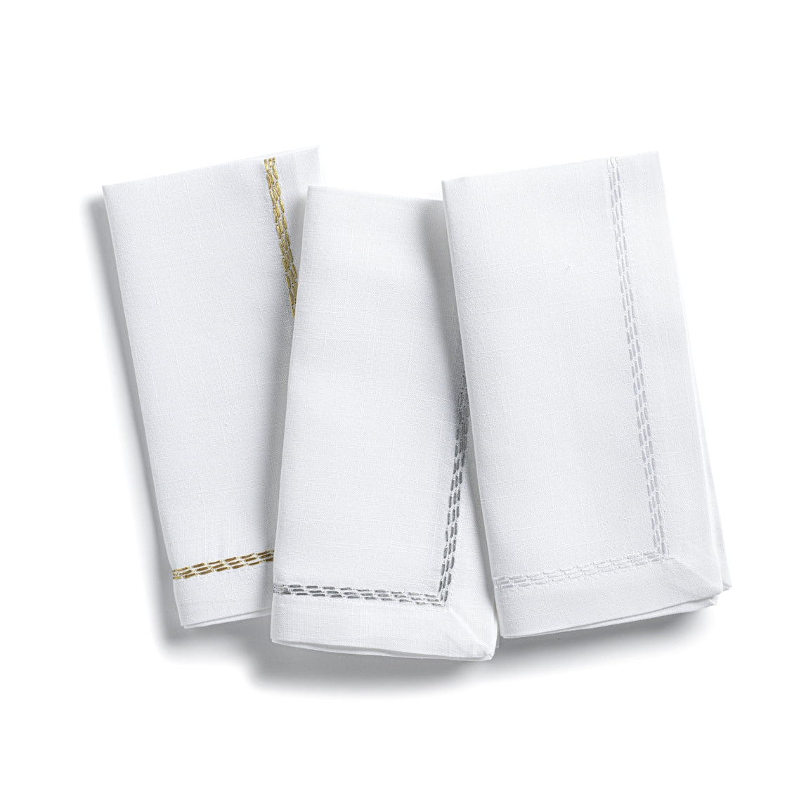 Linen Dot Trim Napkins Set of 12