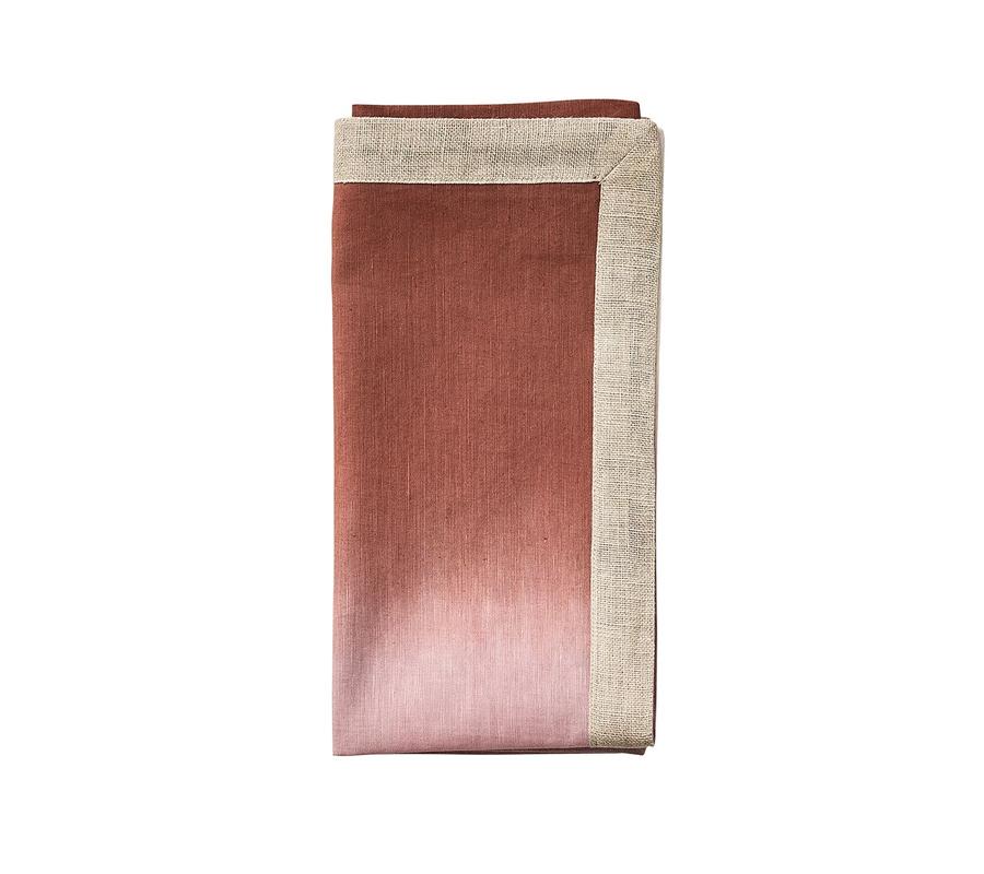 Dip Dye Mauve & Brown Napkin