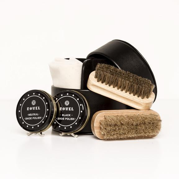 Shoe Shine Kit With Leather Case